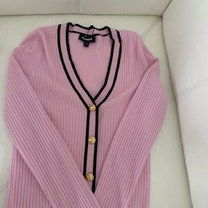 Express Pink Cardigan with Black Accents